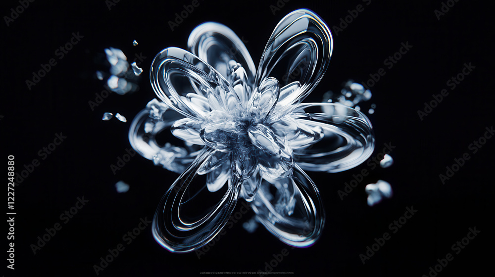 Poster stunning 3d rendering of glowing atomic model, showcasing intricate details and dynamic structure