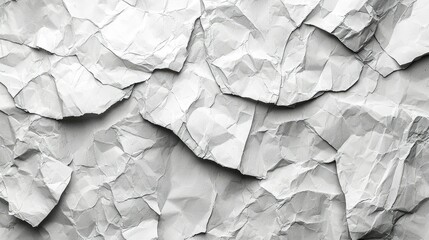 Fototapeta premium Crumpled White Paper Texture Background