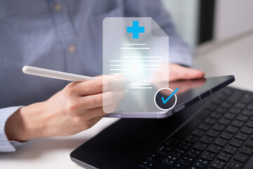 Professional healthcare worker doctor physician medical certificate report concept