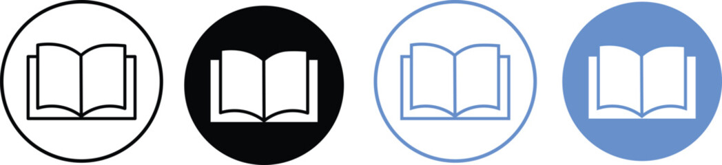 Book icons set. open book icon pictogram set illustration. e-book icon
