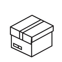 Closed Cardboard Box Packaging Illustration Design