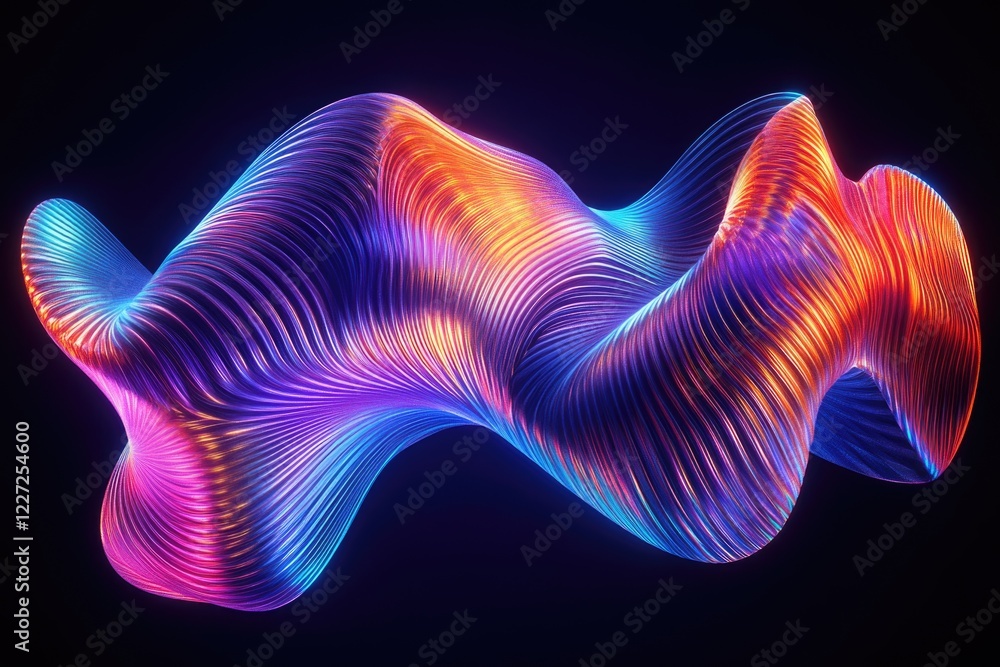 Poster a colorful, abstract wave that is made up of many different colors. the colors are bright and vibran