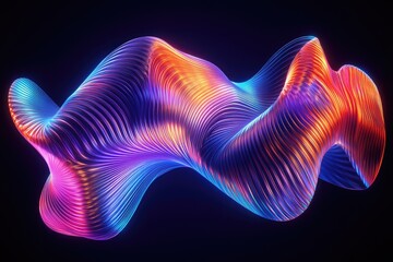 Obraz premium A colorful, abstract wave that is made up of many different colors. The colors are bright and vibrant, creating a sense of energy and movement. The wave appears to be flowing and twisting