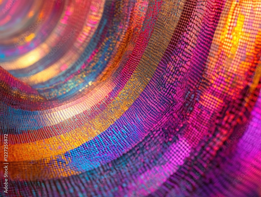 Poster a colorful, abstract design with a rainbow pattern. the colors are bright and vibrant, creating a se
