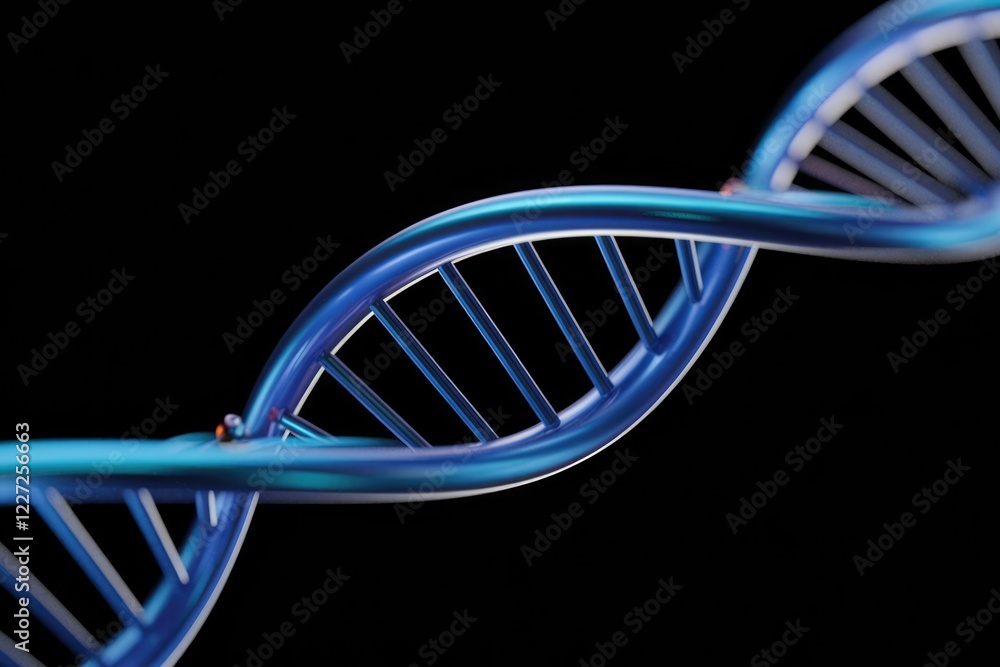 Poster a 3d rendering of a dna double helix, showcasing its intricate structure and the elegance of genetic