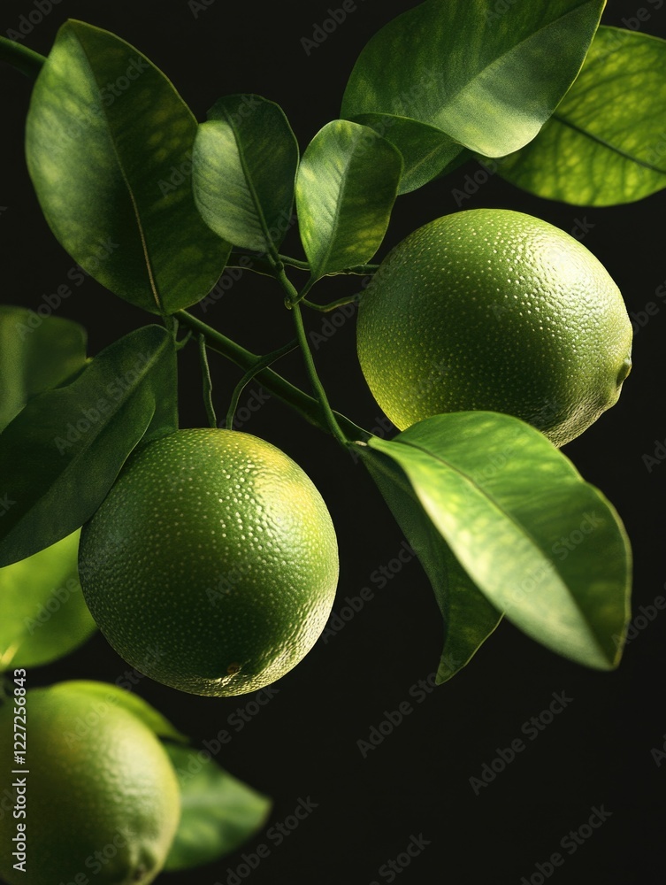 Poster Two Limes Hanging from Branch