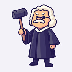 Judge is holding the justice board in hand Vector illustration
