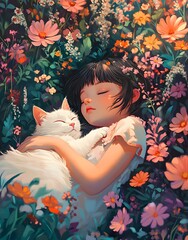 portrait of a woman with flowers