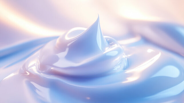 Creamy white substance swirls in clear water creating soft ripples and reflections