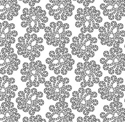 Fototapeta premium Hand Drawn Flowers and Leaves Line Pattern Watercolor Trendy Plan Trendy Color Cards Print On The Floor Home Textile Fabric Wallpaper Wrapping Cards Carpet Rug Background Fabric Linen Look Textures