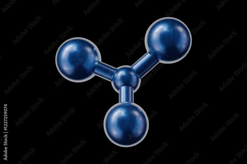 Aufkleber 3d rendering of a molecule structure with three atoms connected, showcasing covalent bonds.