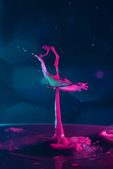 Farbige Tropfenperformence