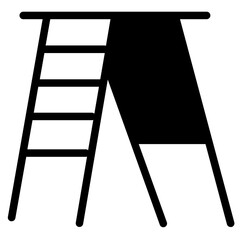 Wooden Ladder Stairway Glyph Icon