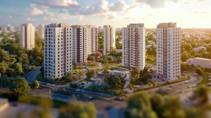 Obraz premium Housing market with real estate developments