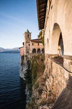 Santa Caterina del Sasso monastery on Lake Maggiore, Italy