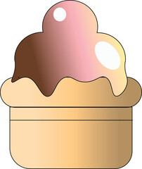 the illustration of the melting ice cream.