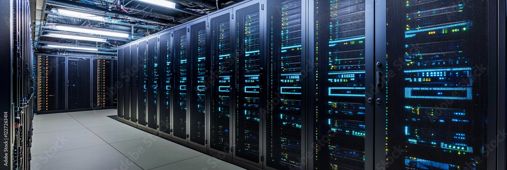 Aufkleber Modern data center filled with high-tech server racks