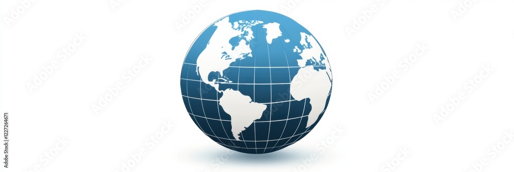 Leinwandbilder globe representing continents and oceans with grid lines illustrating the earth’s geography and cart
