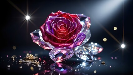 Gorgeous crystal - rose image. Perfect for jewelry ads, wedding invites, home decor. 