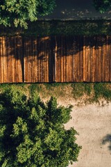 Fototapeta premium Wooden Fence Overhead View