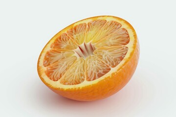 A juicy orange half, revealing its vibrant segments and texture.