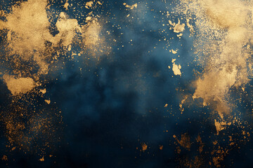 Elegant Blue And Gold Abstract Textured Background With Soft Blending