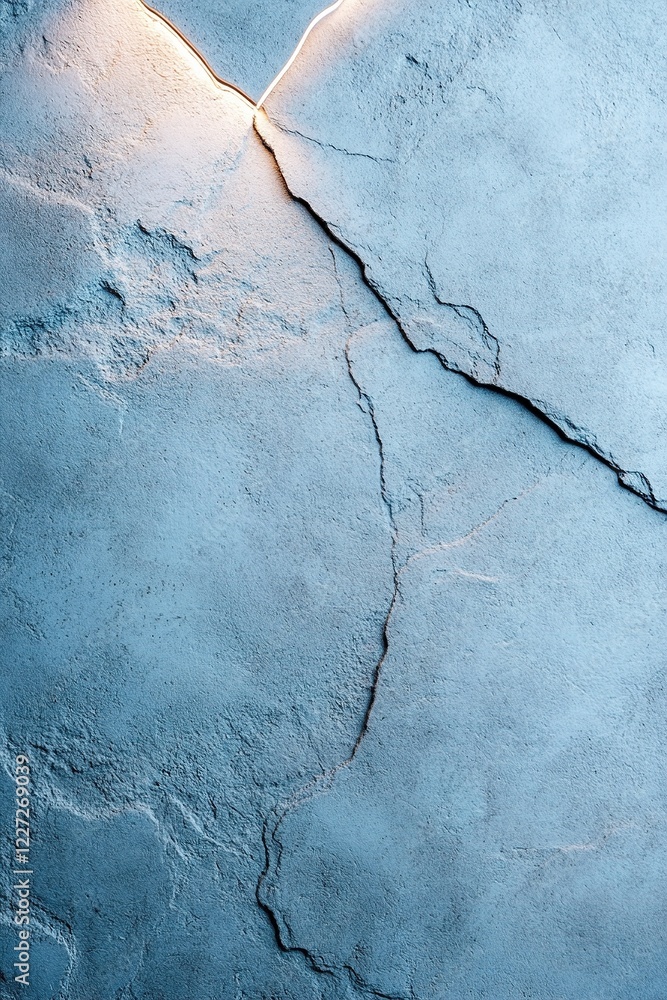 Poster a textured concrete surface displays intricate cracks and patterns illuminated by soft light, creati