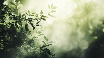 Obraz premium Tranquil forest bathed in soft sunlight, earthy tones blending harmoniously, evoking peace and natural serenity.