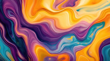 Obraz premium Multicolored Swirl Abstract Painting