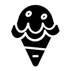 Ice Cream Cone Sweet Glyph Icon