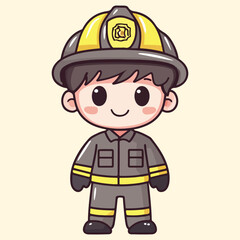 Firefighter with helmet Vector Illustration