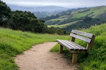 bench in the mountains