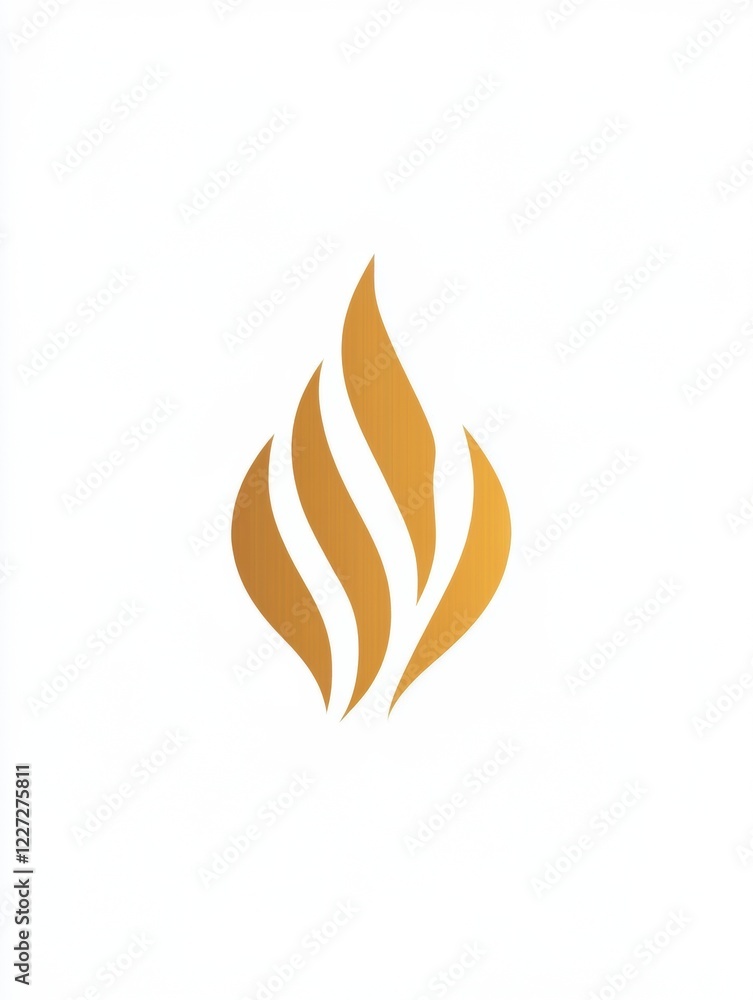 Aufkleber stylized flame icon representing warmth and energy in a minimalist design on a plain background. gen