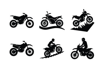 Outdoor motorcycle silhouette on white vector design