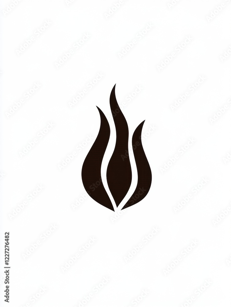 Poster modern flame icon representing fire in contemporary design emphasizing simplicity and elegance. gene