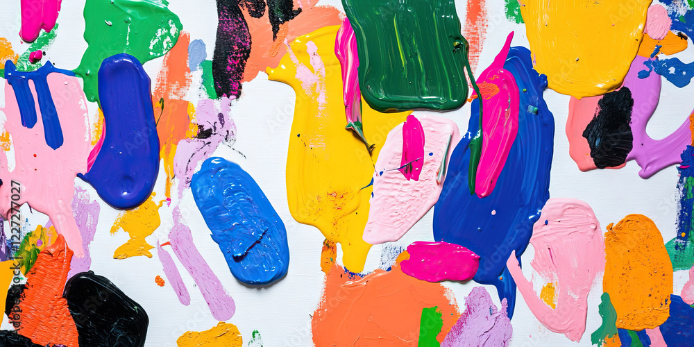 Poster abstract composition in multiple colors