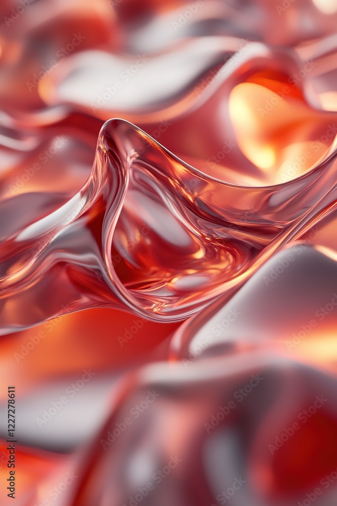 Poster flame-like patterns undulate in lively shades of red and orange, creating an eye-catching display of