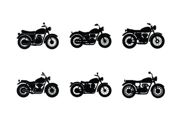Vintage bike silhouette isolated on white background
