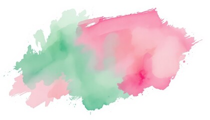 Abstract Watercolor Wash: Pink and Mint Green Hues