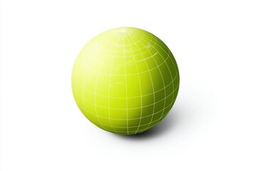 Bright green globe with grid pattern featuring simple and minimalistic design. Generative AI