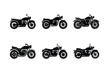 Obraz premium Classic retro bike silhouette isolated on white background