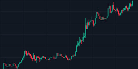 Stock exchange chart, rising and falling candles. Support file for websites and banners. Vector illustration.