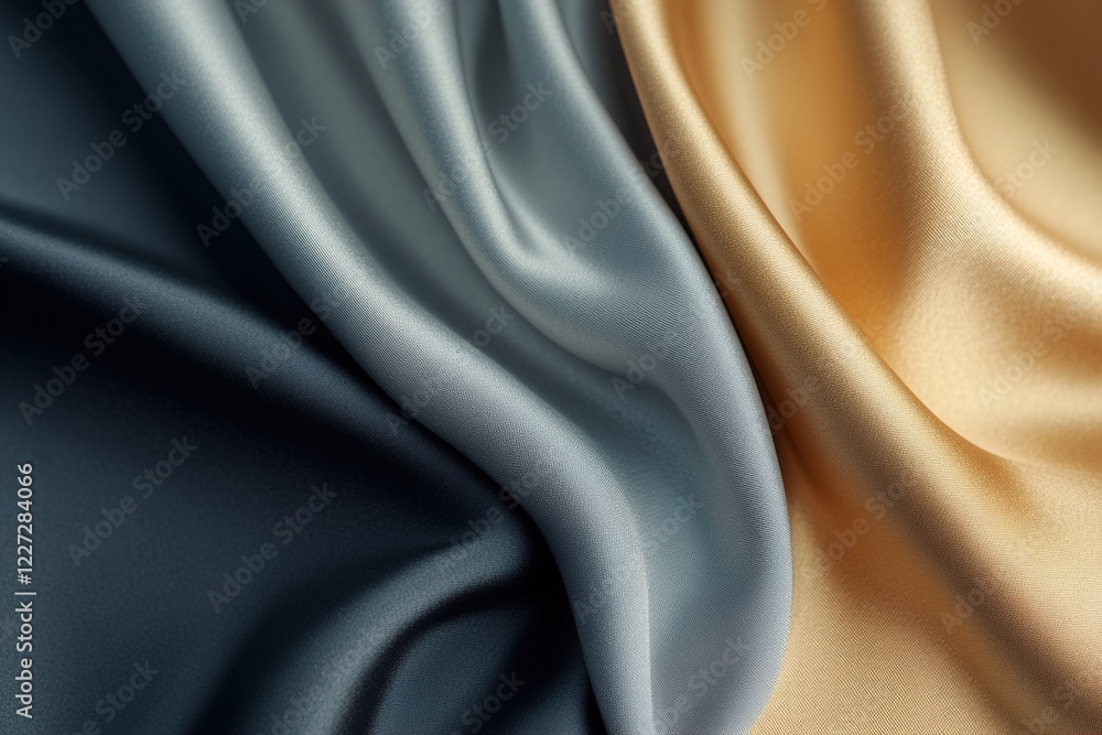 Aufkleber soft metallic drapes in hues of silver and gold undulate gracefully, capturing light and shadow whil