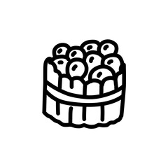 Line icon of fruit basket