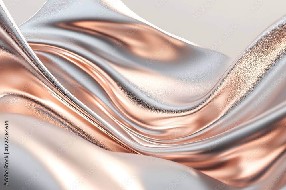 Poster flowing rose gold metallic textures create a mesmerizing visual effect, highlighting the interplay o