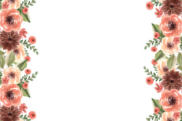 Decorate your designs with a watercolor flower frame isolated on a white background.