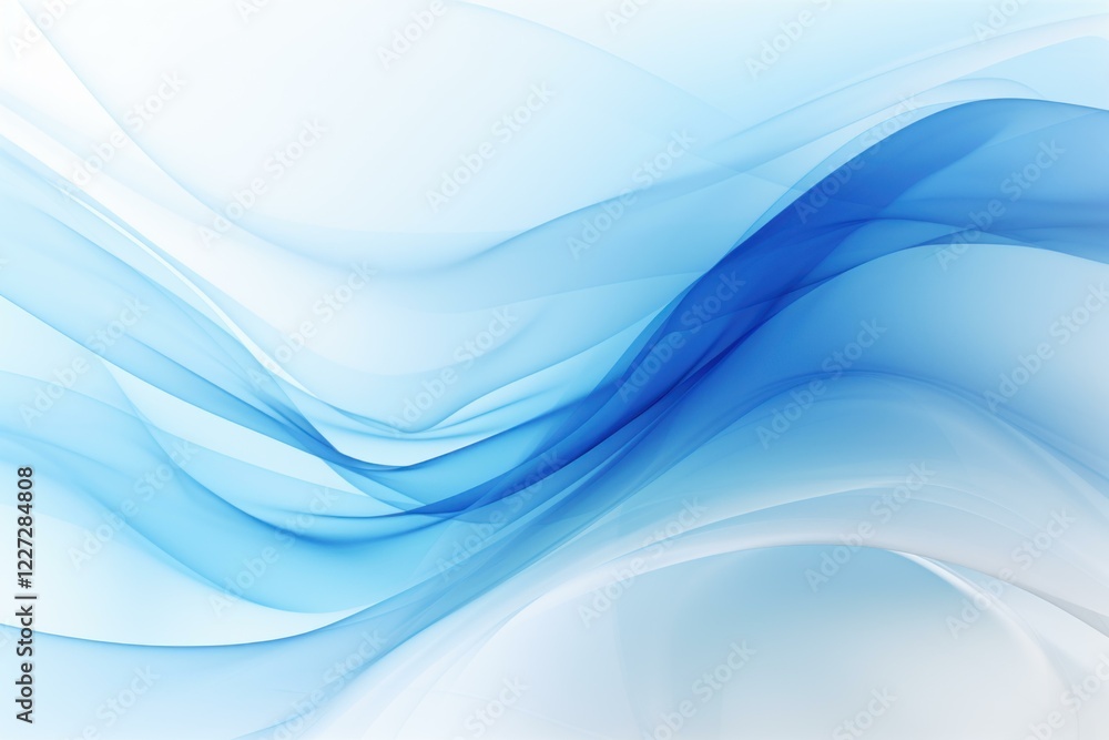 Poster blue waves are flowing smoothly creating an abstract background with copy space