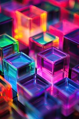 colorful cubes beautiful ostracism. Selective focus.