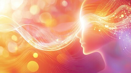 abstract background with space. the human image . mind, soul, energy movement