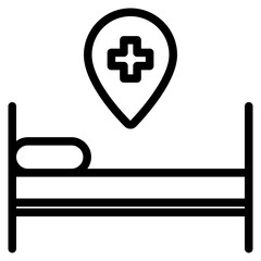 Fototapeta premium hospital couch icon in vector illustration